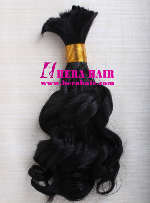 12 Inches Curly Black Indian Remi Braiding Hair