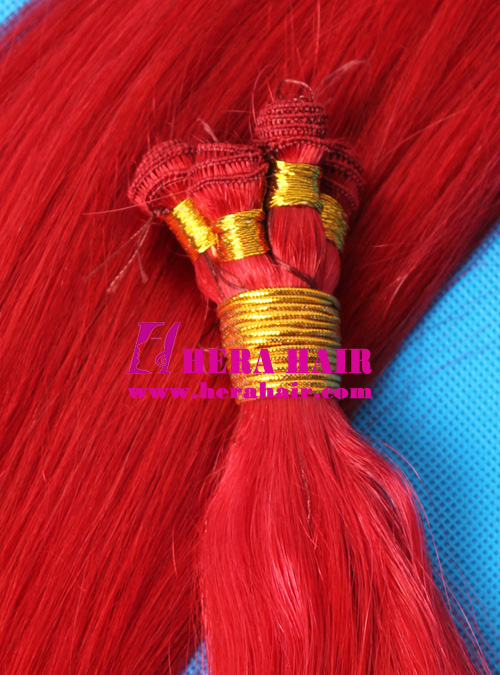 Red Brazilian Virgin Hand Tied Hair Weaves