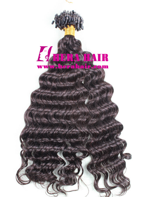 20 Inches 1B Curly Indian Remy Micro Ring Hair Extensions