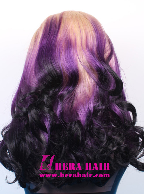 Curly Ombre color Synthetic Lace Front Wigs