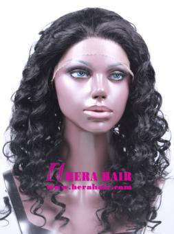 Curly Black Korean Synthetic Lace Front Wigs